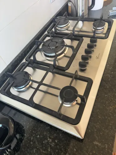Fogão Cooktop Fischer 5 Bocas Inox com Trempes de Ferro Fundido - Excelente Estado