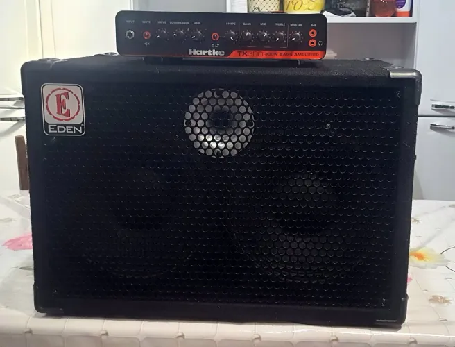 Combo Caixa Éden 300Wrms e Cabeçote Hartke Tx300 Zero!!!