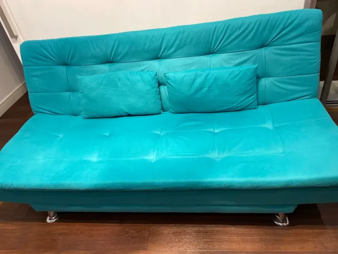 Sofa cama 2m azul turquesa lindo