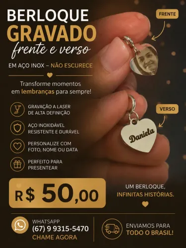 Berloque personalizado em Aço