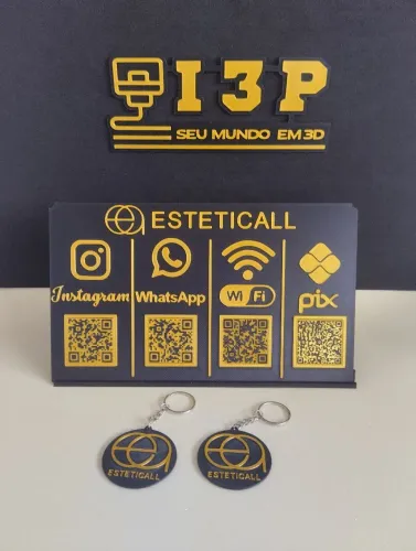 Placas QR CODE Pix e redes sociais , Personalizado até 4 QR cods