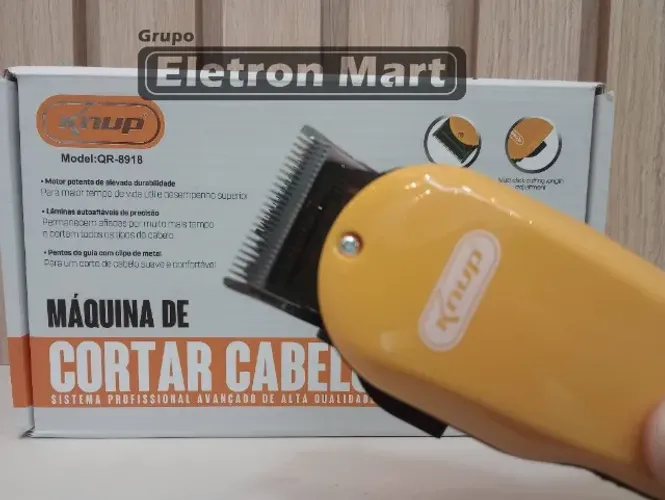 Máquina de cabelo Cortador De Cabelo Knup Qr-8918 Amarelo