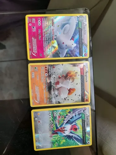 Lote 3 Cartas Pokémon Originais - Regirock + Swellow + Togekiss Holo