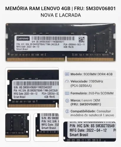 Memória RAM Lenovo