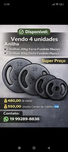Anilhas de ferro fundido vazado