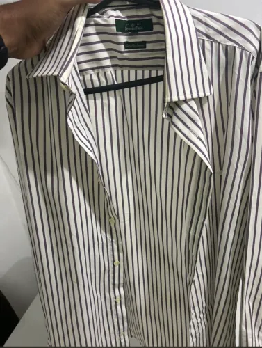 camisa social brooksfield listrada slim fit M