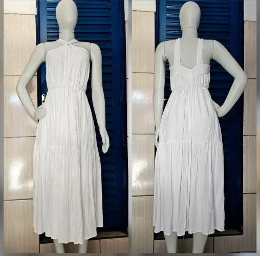 vestido midi branco m