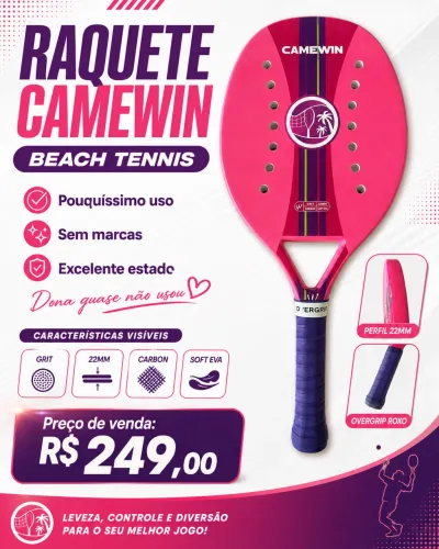  Beach Tennis Camewin Rosa | Pouquíssimo Uso 