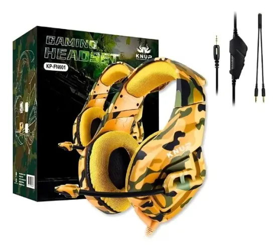 Headset Gamer Camuflado marrom Para Pc PS 4/5 
