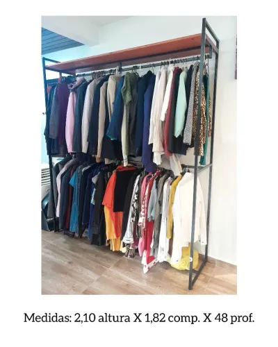 Closet Arara Grande Industrial com Madeira