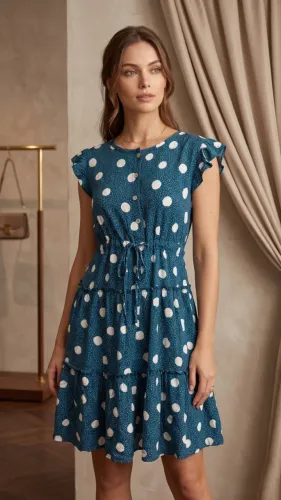 VESTIDO HERING KIDS AZUL POÁ VISCOSE LEVE