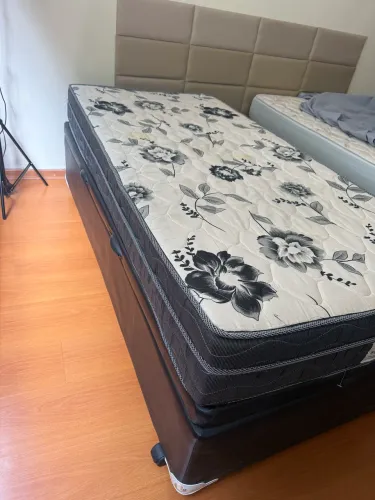 Cama box com bau + colchão Ortobom pró saúde 
