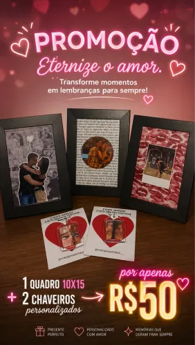 Quadro personalizado + 2 chaveiros promoção