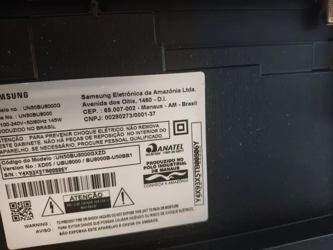 Vendo TV Samsung Crystal UHD 50 para retirada de peças