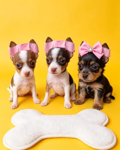 Filhote de Pinscher e Yorkshire Fêmea