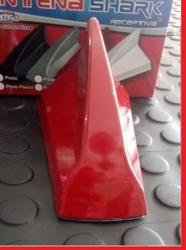 Antena Barbatana Shark Tubarão c sinal radio cores vermelho preto Fosco Prata