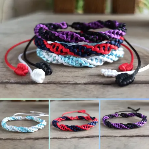 Pulseira macrame espiral duas cores