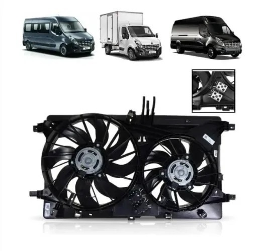 defletor do radiador c/ 2 eletros renault master 2.3 2014 a 2021
