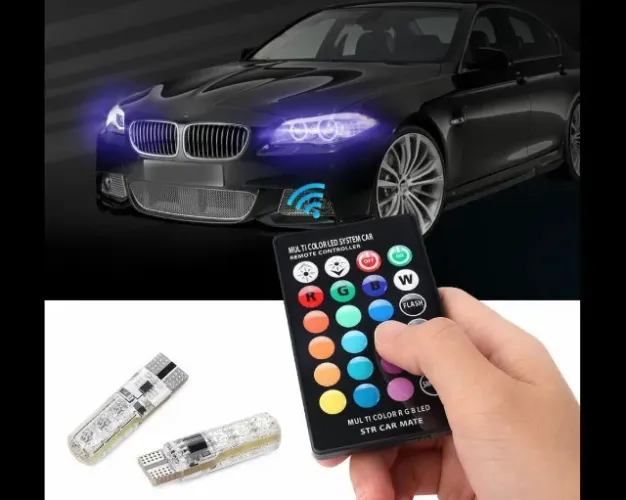 Led Carro Colorida Diurna 12v controle Remoto  2x Lâmpada  Arduino Automação COD-CP363 