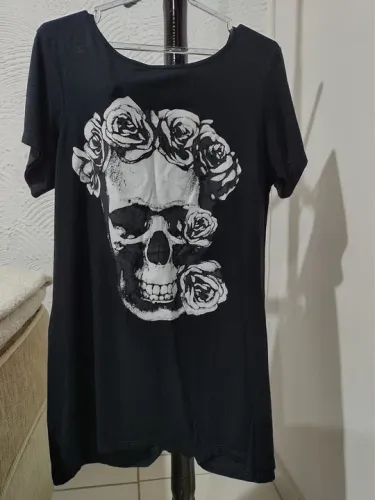 Macaquinho Saruel Skull Flowers  Deliriyou - Tamanho P