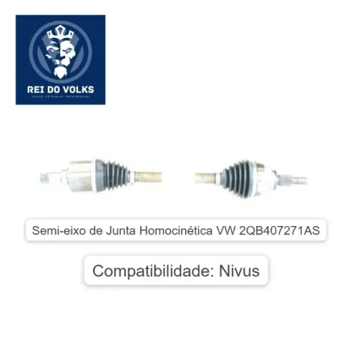 Semi-eixo de Junta Homocinética VW 2QB407271AS, Nivus 