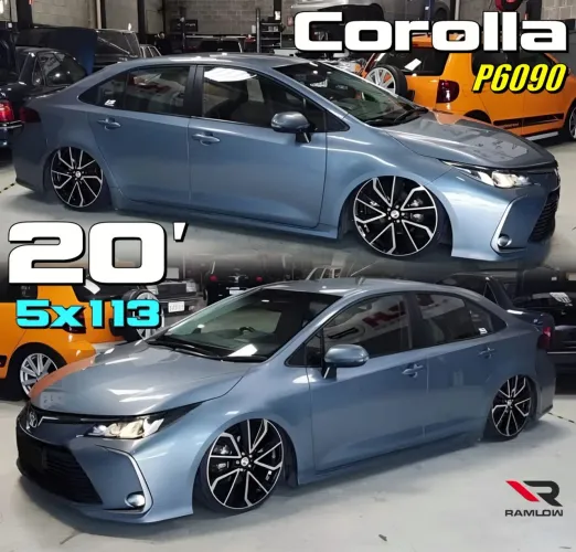 Roda aro 20 Toyota Corolla Híbrido preta com diamantado jogo novo