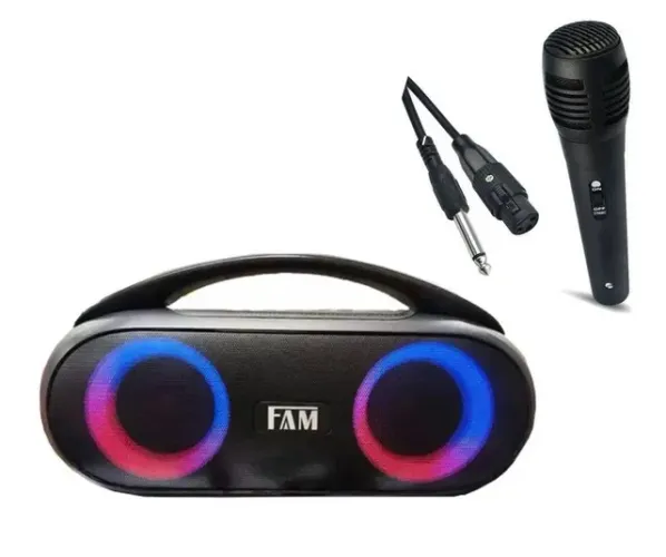 Caixa de som bluetooth 40W com microfone e alça - Nova na embalagem