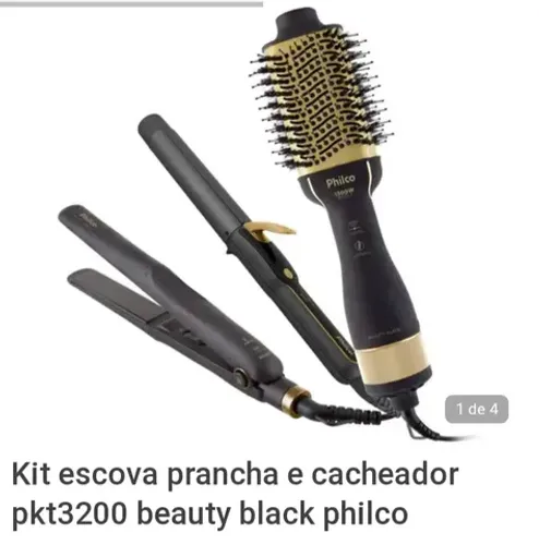 Kit travel Philco bivolt escova prancha cacheados e alisadora 
