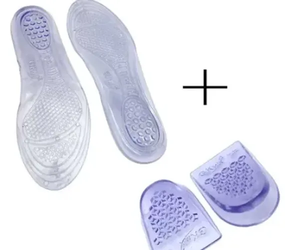 Kit Palmilha Gel Silicone + Calcanheira Gel Anti Impacto Sapato Bota Tenis z811 