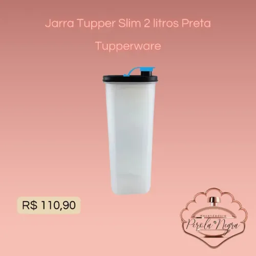 Jarra Tupper Slim 2 litros Preta Tupperware
