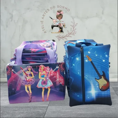 Bolsas ecobag vários temas - Barbie Rock Star 