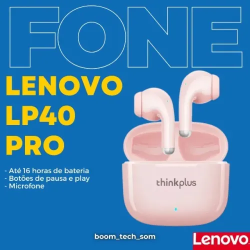 Fone Sem Fio Lenovo LP40 Pro Bluetooth | Garantia | Ultraleve | Pronta Entrega