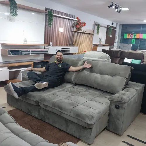 Novo - Sofá Reclinável 2.50 M - Sofá macio - Sofá 5 lugares- estofado grande