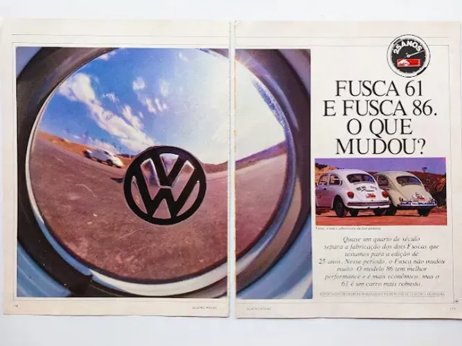 Fusca 1961 x 1986 e história do VW - Matéria original de revista Quatro Rodas