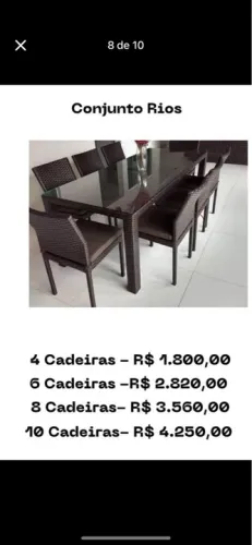 Conjunto de Mesa de Jantar com Cadeiras - R$ 1.800,00