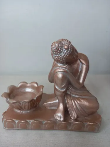 Buda Tibetano porta velas/cristais