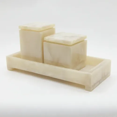 Conjunto Banheiro 3 Peças Resina Madrepérola Brilho