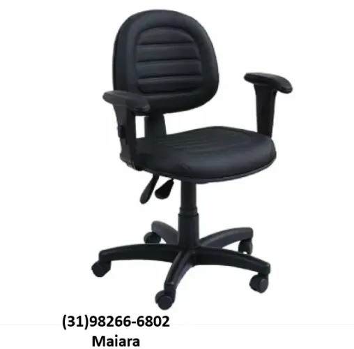 Cadeira digitador giratória c/ braço com costura back sYstem