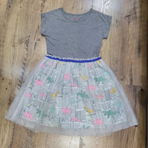 Vestido Infantil com Estampa de Dinossauros