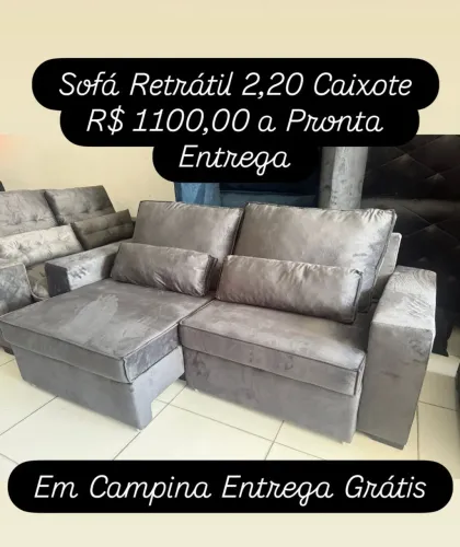 Sofá retrátil caixote com 2 metros e 20 