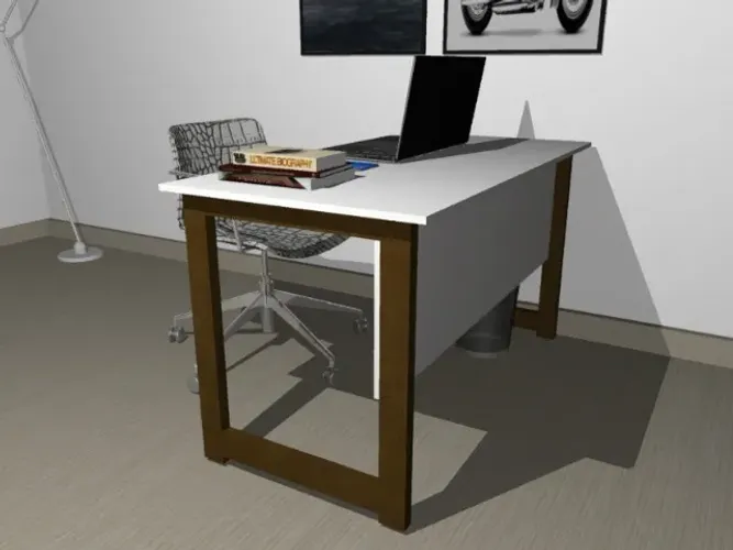 Mesa de Escritório Delluxe. Em Madeira Maciça: L100cm x P50cm x A74cm