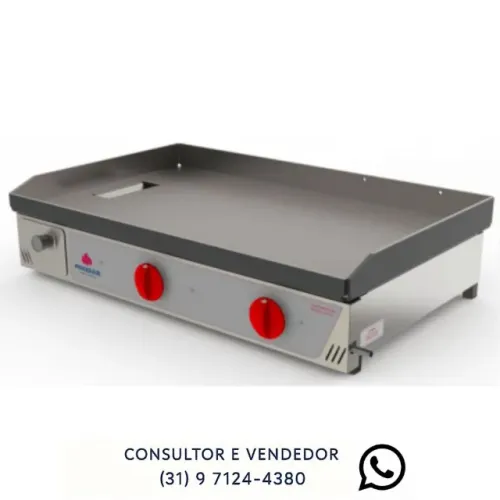 Chapa de lanches 80 CM 2 Queimadores Progas