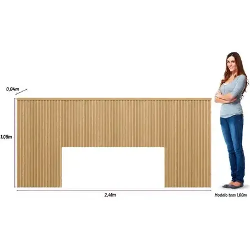 Painel ripado/cabeceira casal 2,41m cor carvalho (desmontado)