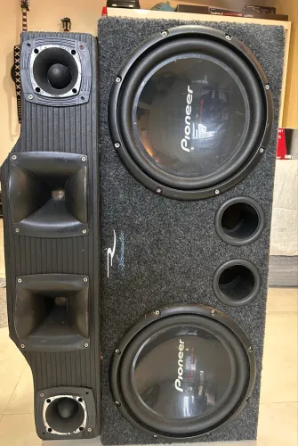 Caixa de Som Automotivo Sub Woofer + 2 Forças + Controle