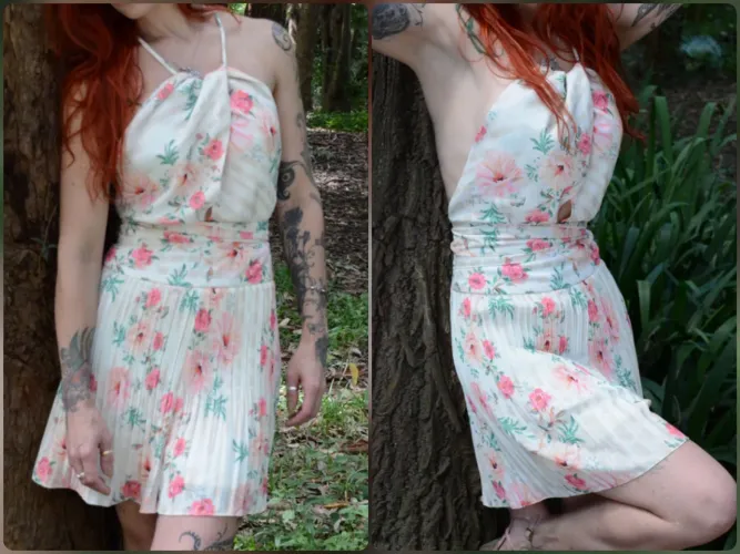 Macaquinho Hit Floral Plissado Frente Única - Estilo Vestido Tam P