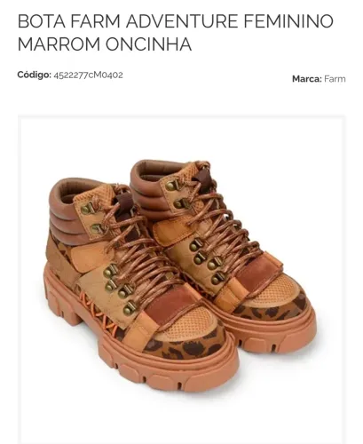Bota Farm Adventure Feminino Marrom Oncinha