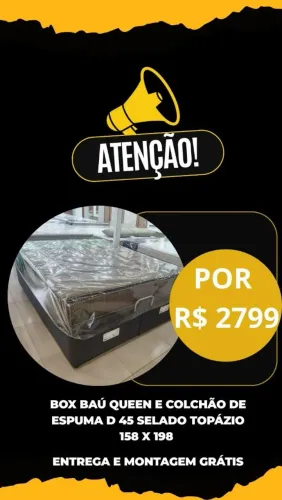 Box baú  e colchão D 45 completo 