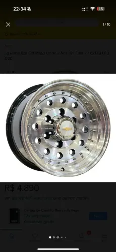 Jogo de Rodas Bar Off Road Orion Aro 16 Tala 7 6x139 chevrolet D20 diamantadas novas