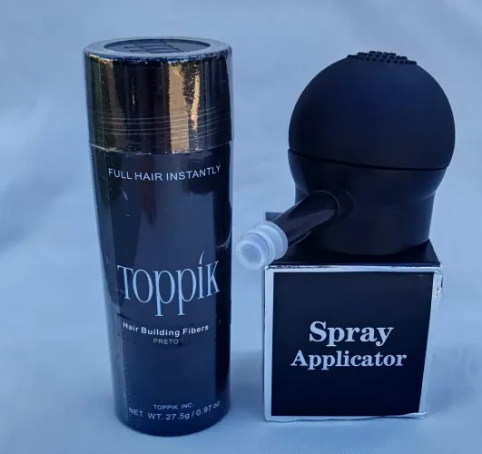 Toppik Cor preto (Refil Bombinha e Bico Aplicador) Profissional 