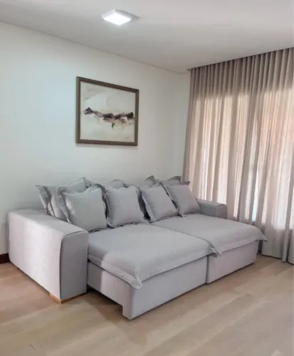 Sofá Modular Cinza Claro Confortável